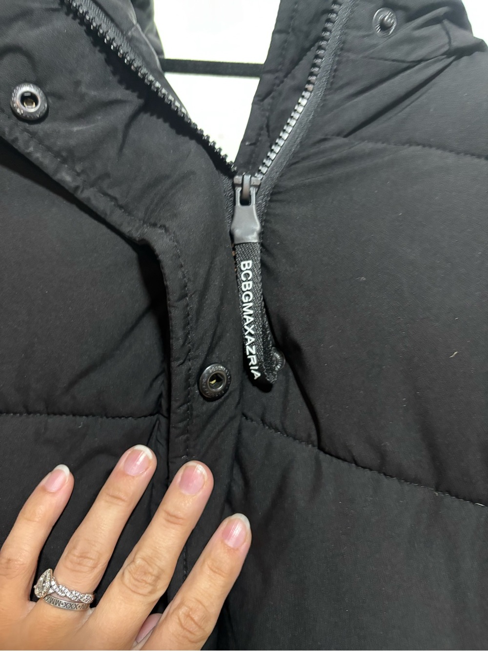 BCBGMaxAzria Black Quilted Jacket *one broken zipper* - Picture 3 of 6